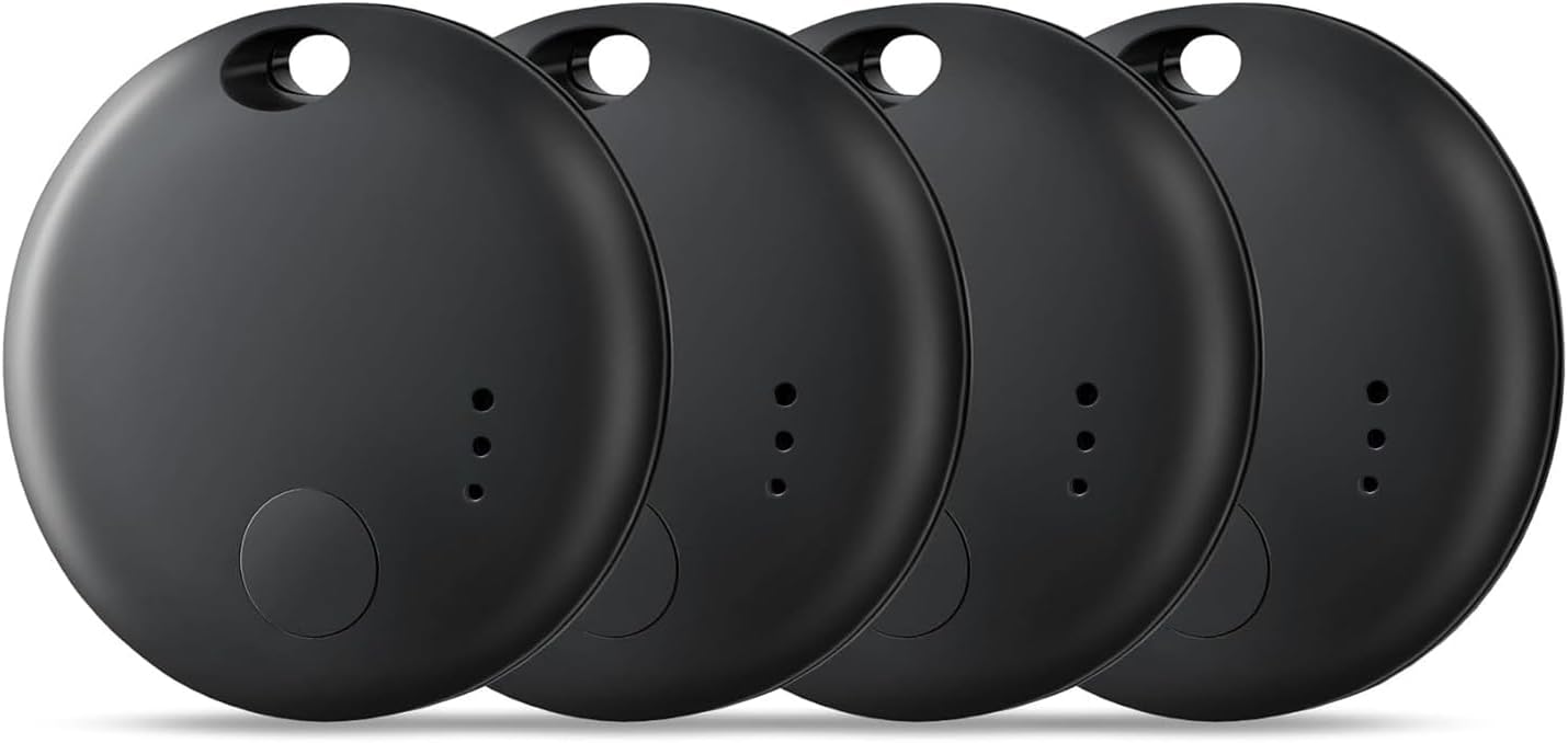 Air Tracker Tag-4 Pack,Smart Bluetooth Tracker,Smart Tag Item Finders Works with Apple Find My (iOS only) App,Air Tracker Tracking Device,Keys Finder and Item Locator for Bags,Luggage,Pets