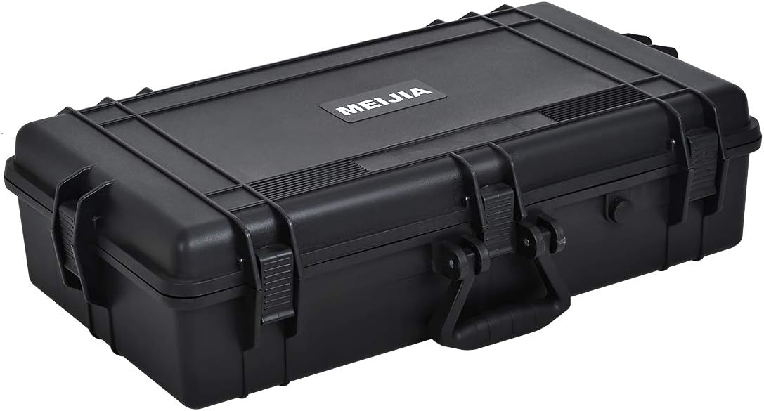 MEIJIA All Weather Waterproof Hard Camera Case,Hard Case with Customizable Fit Foam,Fit Use of Drones,Camera,Equipments,Pistols,Elegant Black (Black, 28.84"x16.92"X7.08")