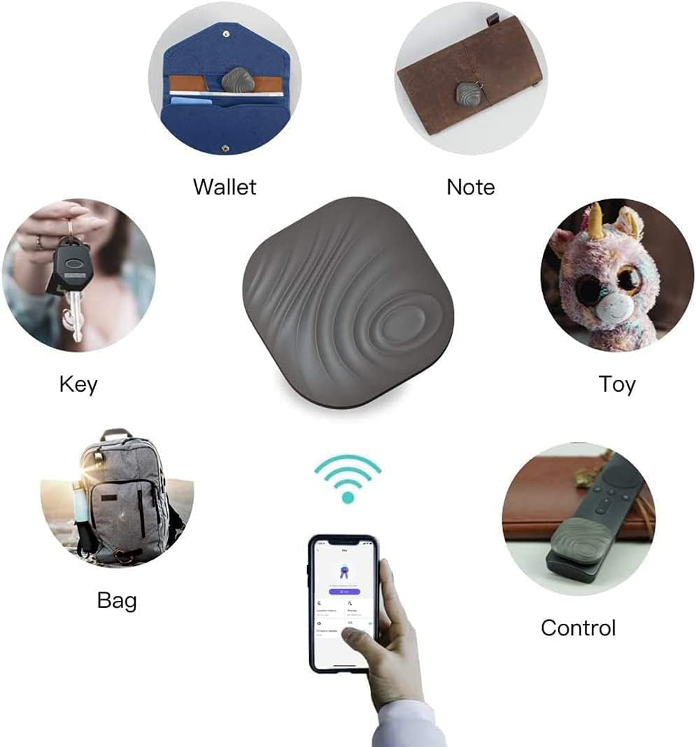 Key Finder, Bluetooth Tracker Item Locator with Key Chain for Keys Pet Wallets or Backpacks, Bluetooth Locator Tags Android and iOS Batteries Include