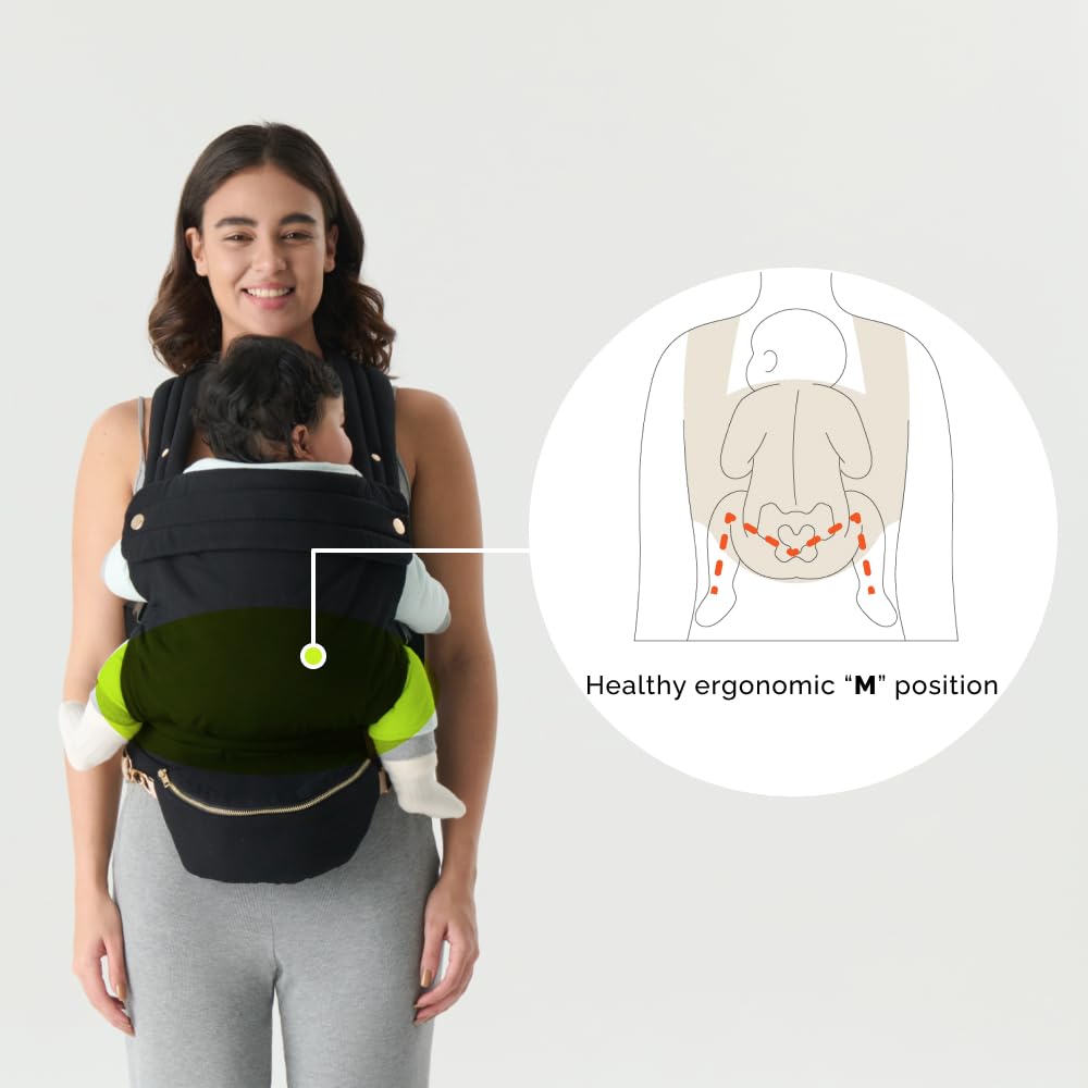 Ergonomic Baby Carrier for Newborns to Toddlers (7-35 lbs) with Adjustable Straps and Belt Bag – Comfortable, Versatile, and Stylish Babywearing Solution