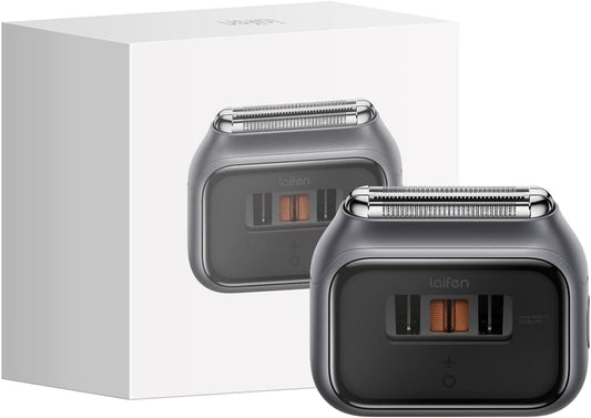 Laifen P3 Pro 3-Blade Electric Shaver, Dual Linear High-Speed Motors 12,000 Cuts/Min, 100-Min Runtime, IPX7 Waterproof, Rechargeable Electric Razor for Men, Travel-Friendly (Space Gray Aluminum Alloy)