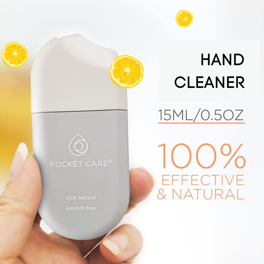POCKET CARE | 2 Pack Orange Hand Sanitizer Spray 15 ml - natural Spray for Hands | Organic Moisturizing Spray | Hand Spray Travel Size - Travel Accessories | 100% natural (Orange)