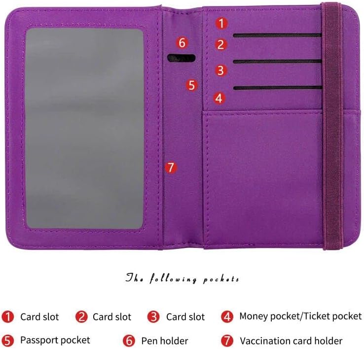 ZOPPEN Passport Holder Wallet, Passport Cover Travel Wallet Women Travel Essentials Accessories Document Organizer Travel Must Haves Rfid Blocking Cover Case for Women and Men, Purple