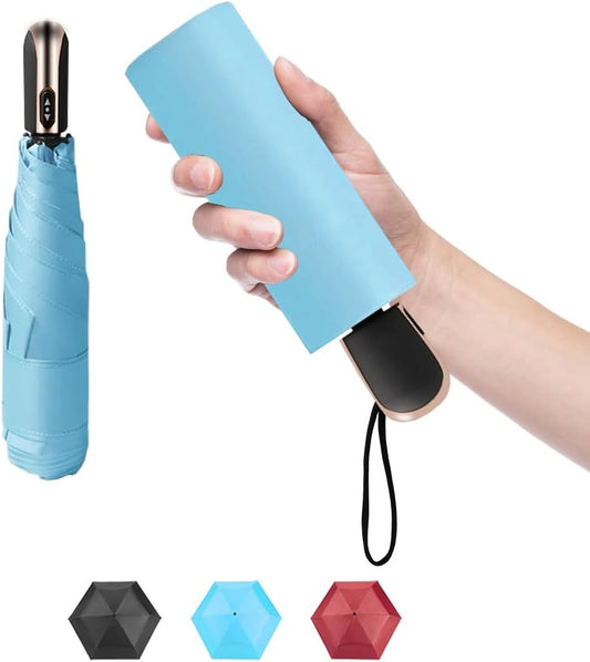 Goothdurs Mini Travel Compact Automatic Umbrella Small Lightweight Folding Rain Windproof Auto Open/Close Purse Umbrellas for Women Men