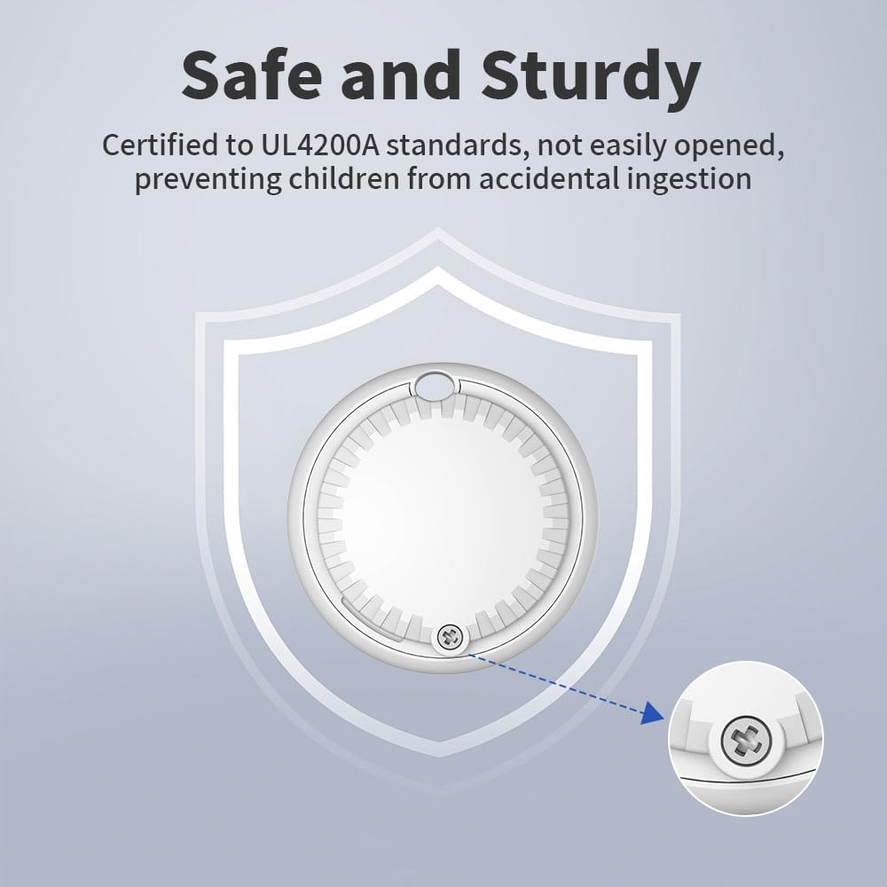 Smart Tag Tracker Works with Apple Find My, IP65 Waterproof and Replaceable Battery, Bluetooth Tracker Item Locator for Key Pet Wallet Backpack Luggage, 1 Pack, White (Not for Android or Huawei)