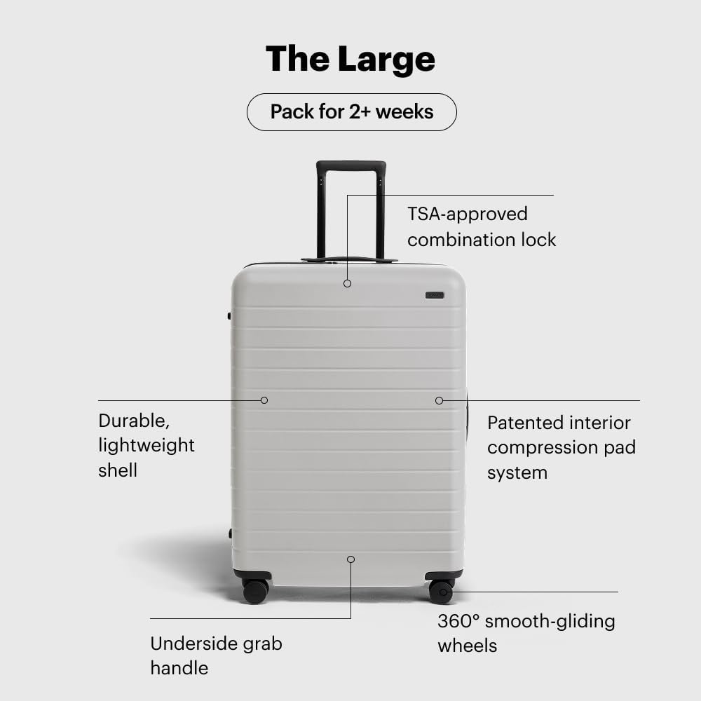 Away Large Checked Luggage, 29 Inch Hardside Suitcase with Spinner Wheels, Lightweight & Durable, TSA Lock, Cloud Gray