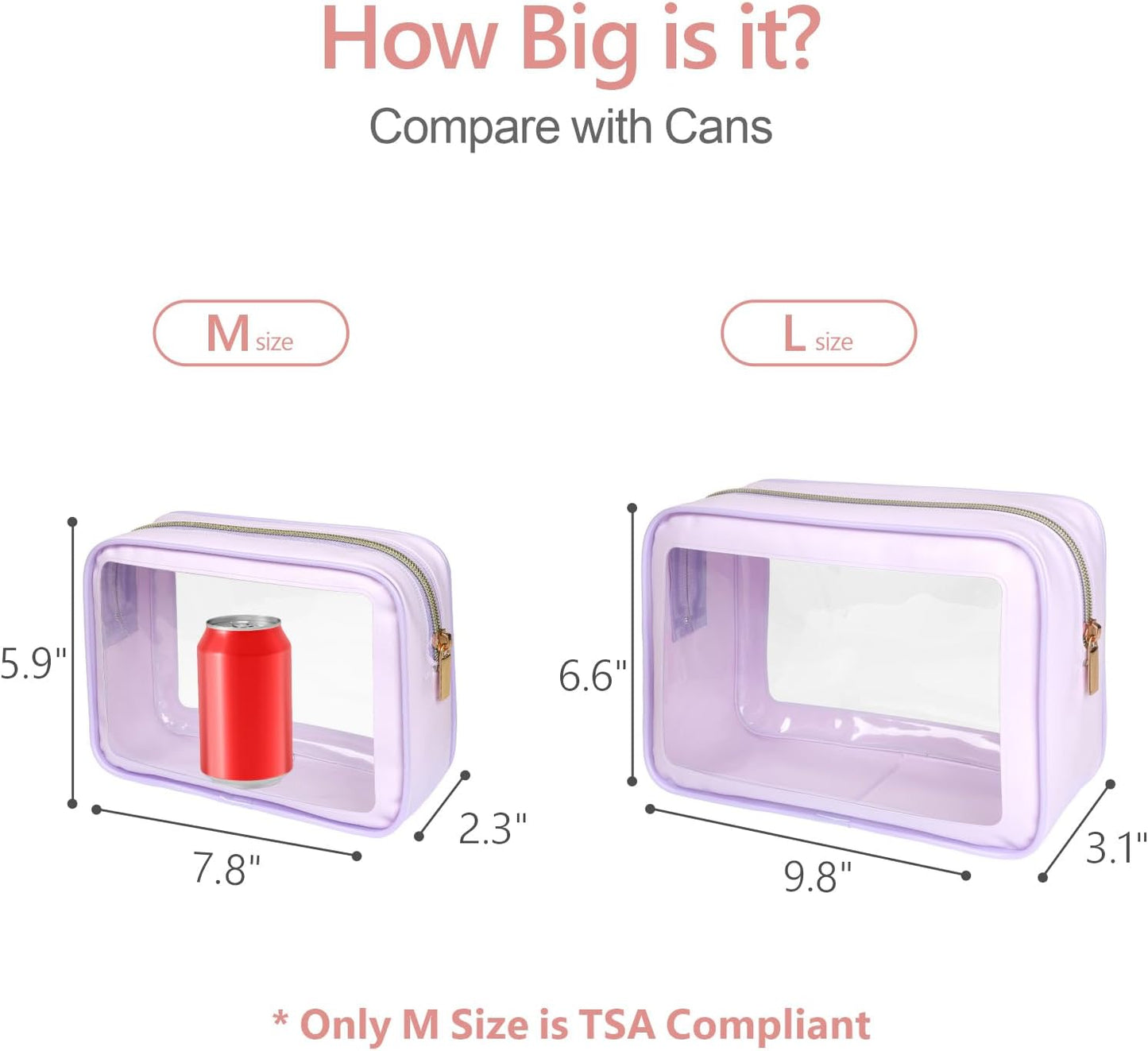 PACKISM TSA Approved Toiletry Bag - Upgrade Color-Edged Clear Makeup Bags, Clear Toiletry Bags For Traveling Fits Various Storage Needs