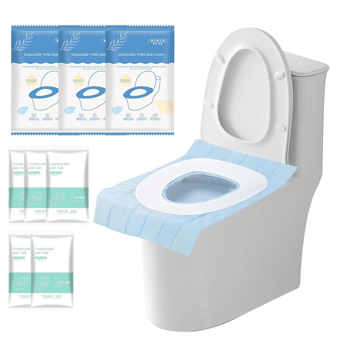 35 Pack Toilet Seat Covers Disposable 16x24 Inch XL Portable Toilet Liners Travel Seat Cover for Outdoors,Hotel, Hospital, Travel, Public Toilet Seat Cover (35 Pack, XL)