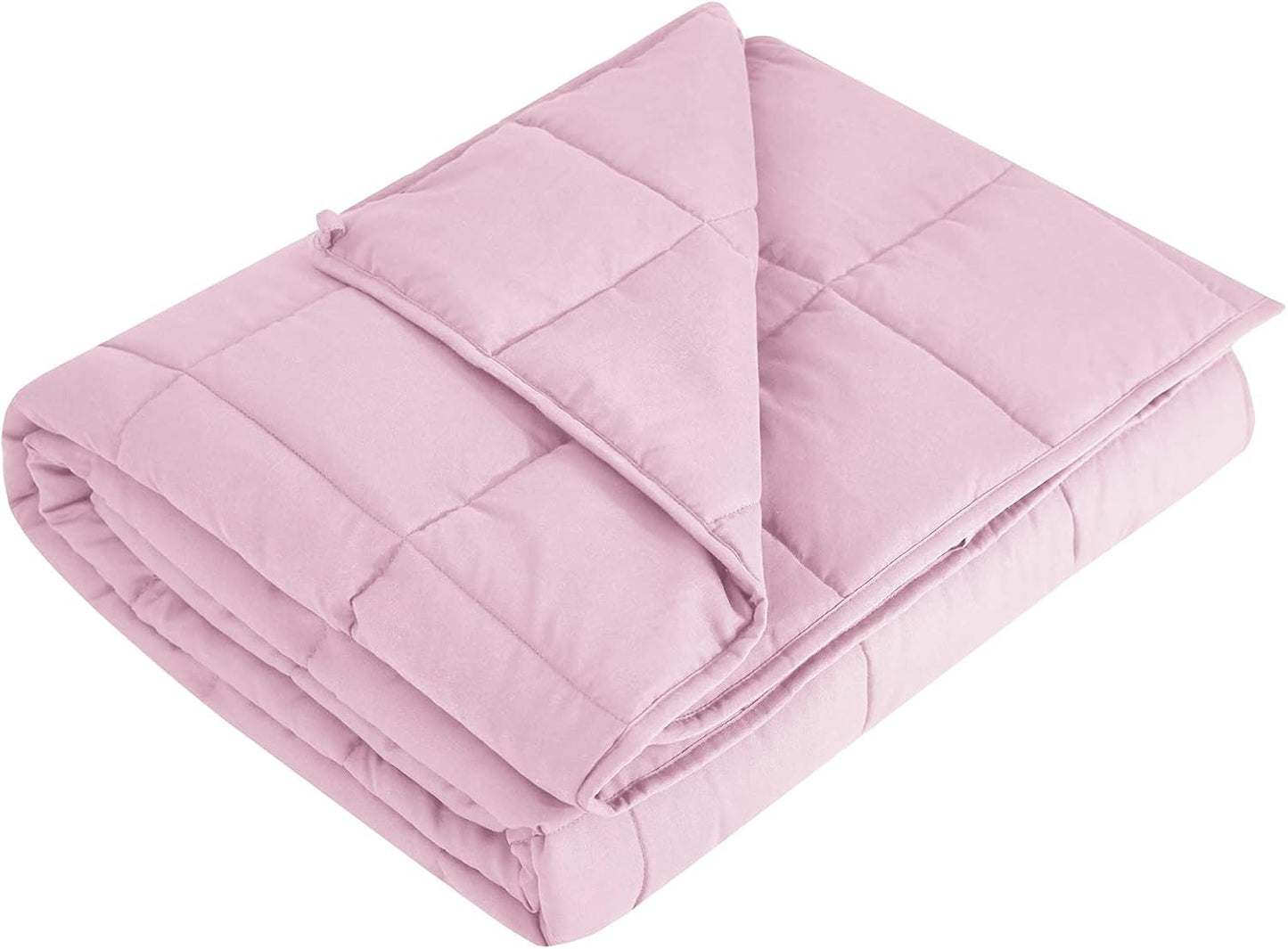 L'AGRATY Weighted Blanket - 40"x60" 7lbs Cooling Breathable Microfiber Material with Glass Beads Small Blanket All-Season Summer Fall Winter Soft Thick Comfort