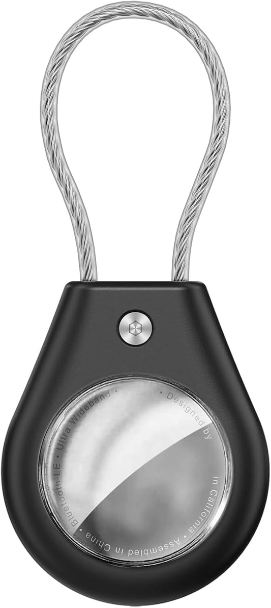 Waterproof Airtag Holder,Airtag Case with Secure Lock,Airtags Keychain for Apple Airtag,Anti-Lost Protective Cover Air tag Accessories for GPS Item Finder Tracker Luggage,Bag,Key,Pet,Cat Dog,Black