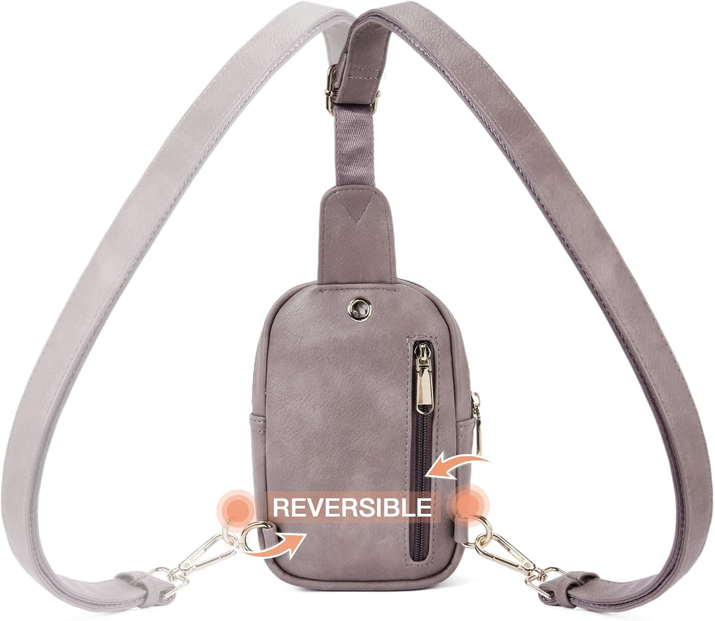 Telena Small Sling Bag for Women Leather Crossbody Fanny Packs Chest Bag for Women