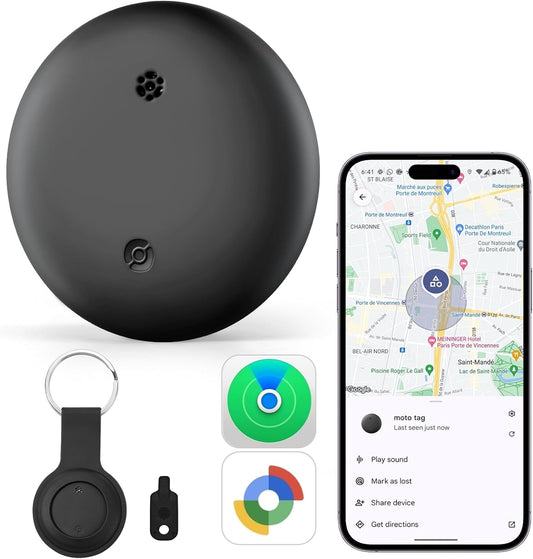 Bluetooth Tracker for AirTag with Keychain, Dual System Air Tracker Tag-for iOS & Android, Smart Tags Anti-Lost Tags, Waterproof Item Finder, Worldwide Smart Location Tag for Keys (Android & iOS)