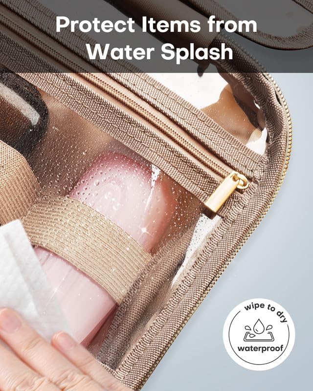 HOTOR Travel Toiletry Bag - Personalized Chenille Initial Makeup Bag, Water-Resistant Personalized Gifts for Women, Portable Travel Accessories & Essentials, Letter K, Black, 11.4"×9.0"×3.35"