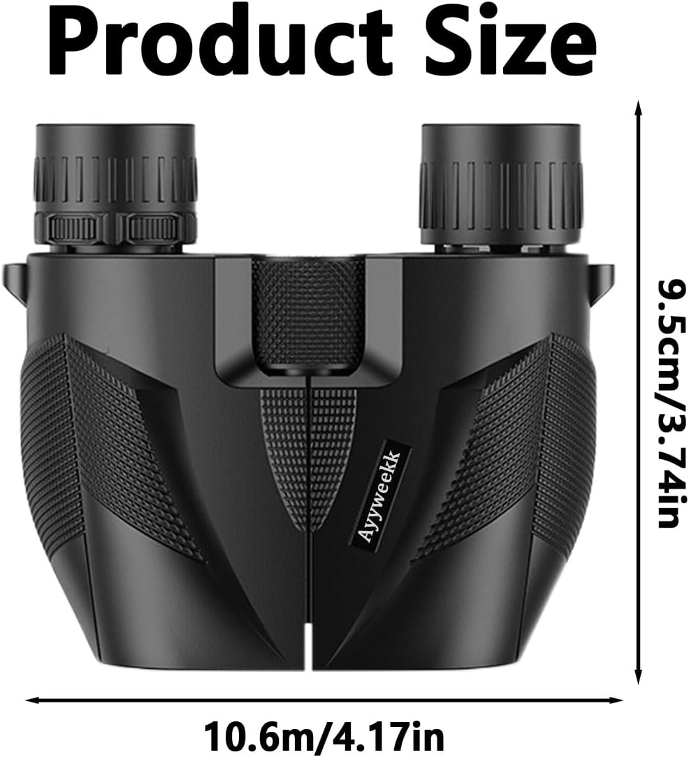 10x25 Binoculars for Adults & Kids, Compact HD Binoculars with Large View, Low Light Vision & Easy Focus for Bird Watching, Travel, Concert, Hunting