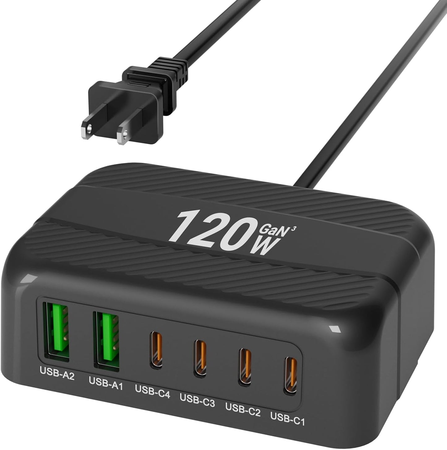 USB C Charger, BURUDU 120W 6 Port USB C Charging Station,Multiports with 4 USB C and 2 QC USB A,Portable PD Fast USB C Wall Charger for iPhone16/15/14/13/12/11 Pro Max,iPad,iWatch,Pixel Samsung Galaxy