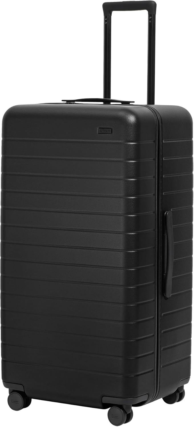Away Large Trunk Luggage, 31 Inch Hardside Suitcase with Spinner Wheels, Lightweight & Durable, TSA Lock, Ideal for Long Trips, Jet Black