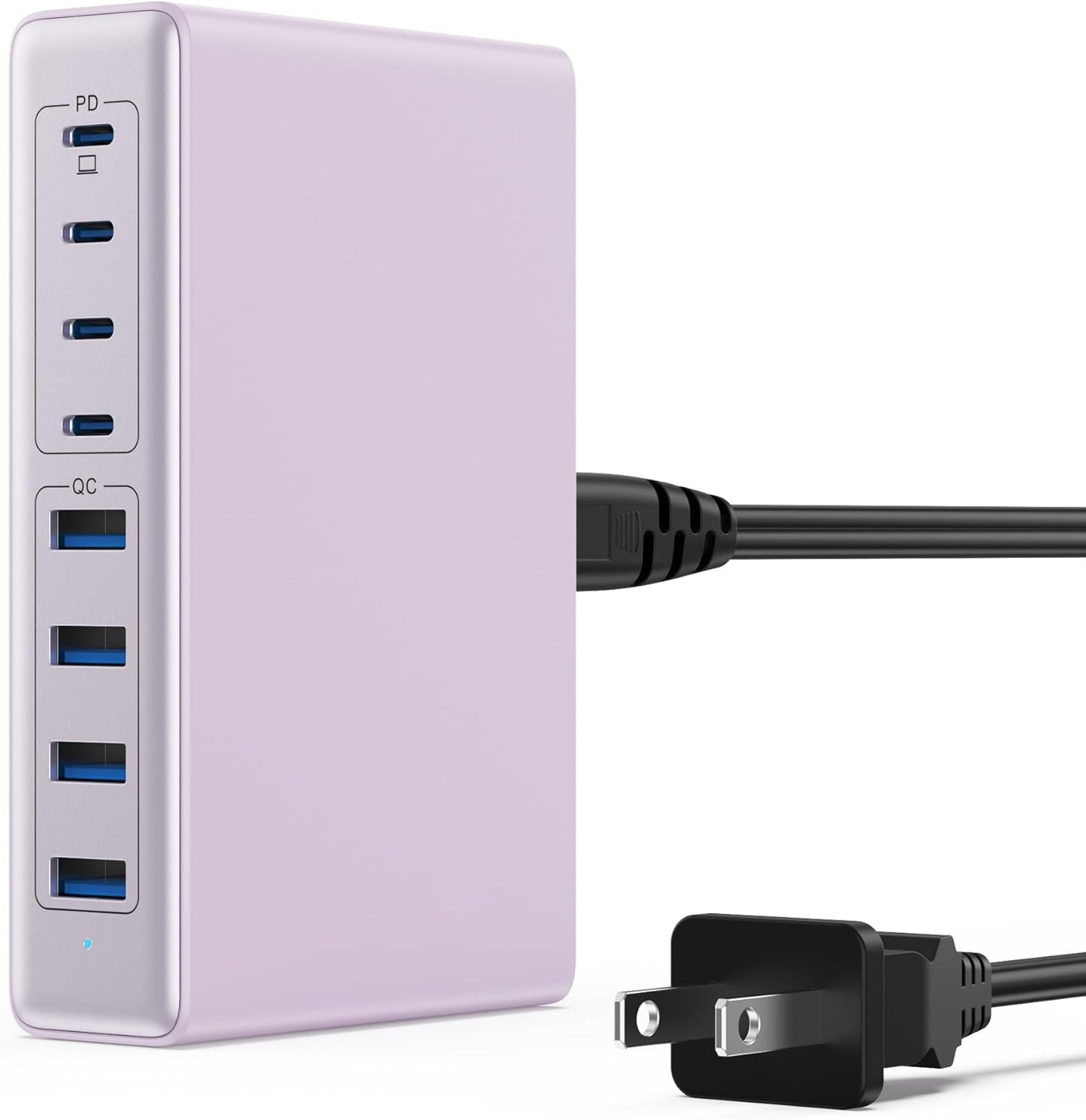 200W USB C Charger Block,GaN IV Charging Station 8 Ports,QC4.0 Fast Charging Station Hub+PD 65W USB C Laptop Charger Adapter Compatible with MacBook Air/Pro,DELL,iPhone 16/15,iPad,Steam Deck-Purple