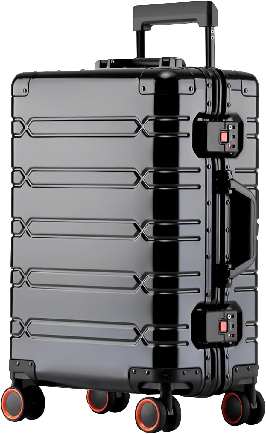 WEICHEN All Aluminum Magnesium 29 Inch Large Luggage with Spinner Wheels, Hard Case Large Suitcase Heavy Duty Aluminum Checked Luggage with TSA Lock