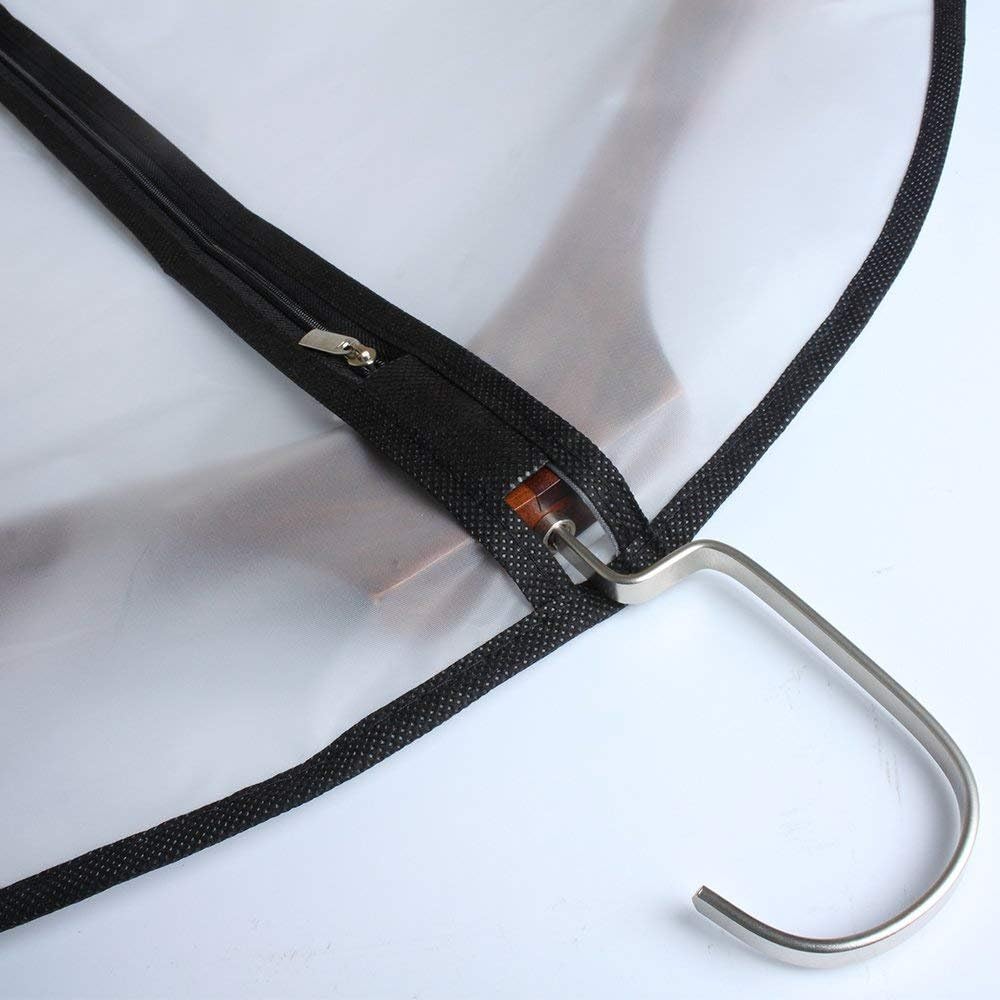 Garment Bags for Hanging Clothes (Set of 6) Black Side Breathable Garment Bag Clothes Cover Clear Full Zipper Bags for Suit Clothes Storage (24'' x 48'', Black)