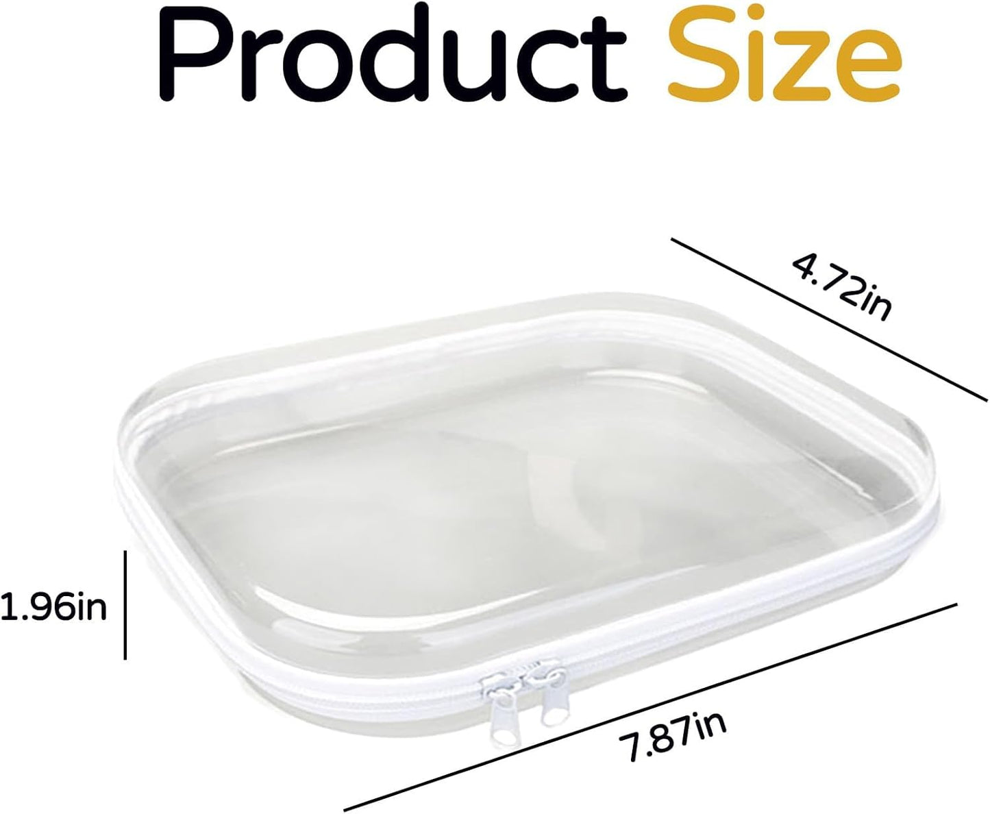 3PCS Zippered Transparent Cases for Snacks,Portable Waterproof Cosmetic Bag with Zipper,Clear Hard Shell Zipper Case for Cosmetic Storage, Putting Snacks, Pencil Case