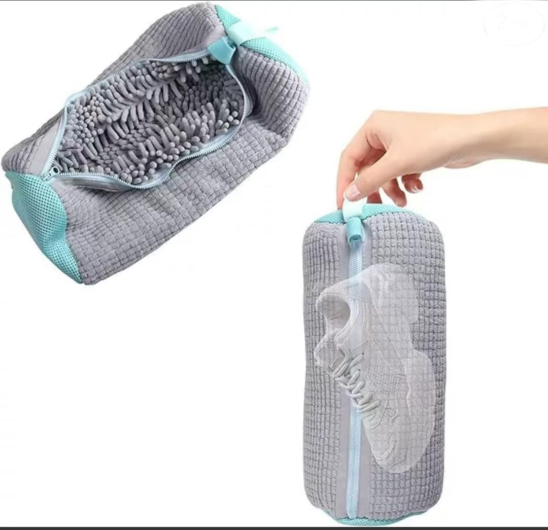 Laundry Shoe Bags for Washing Machine, 2Pcs Shoe Washing Bag Shoe Laundry Bag for Washer and Dryer Reusable Shoe Washing Bags Shoe Washing Machine Bag (Grey-2Pcs)