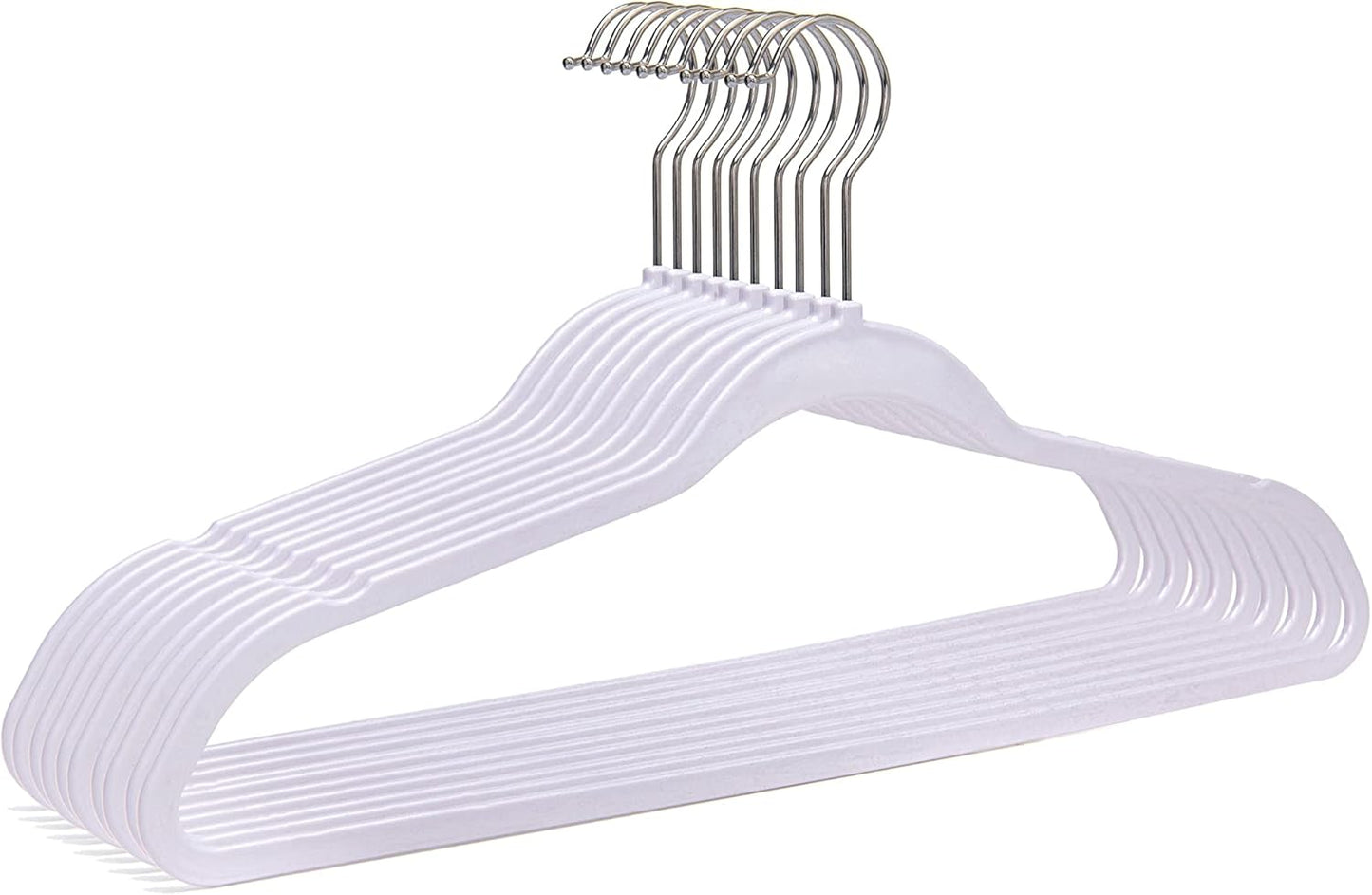 Quality Hangers 160 Pack Non-Velvet Plastic Hangers for Clothes - Heavy Duty Coat Hanger Set - Space-Saving Closet Hangers with Chrome Swivel Hook, Functional Non-Flocked Hangers - Cream White