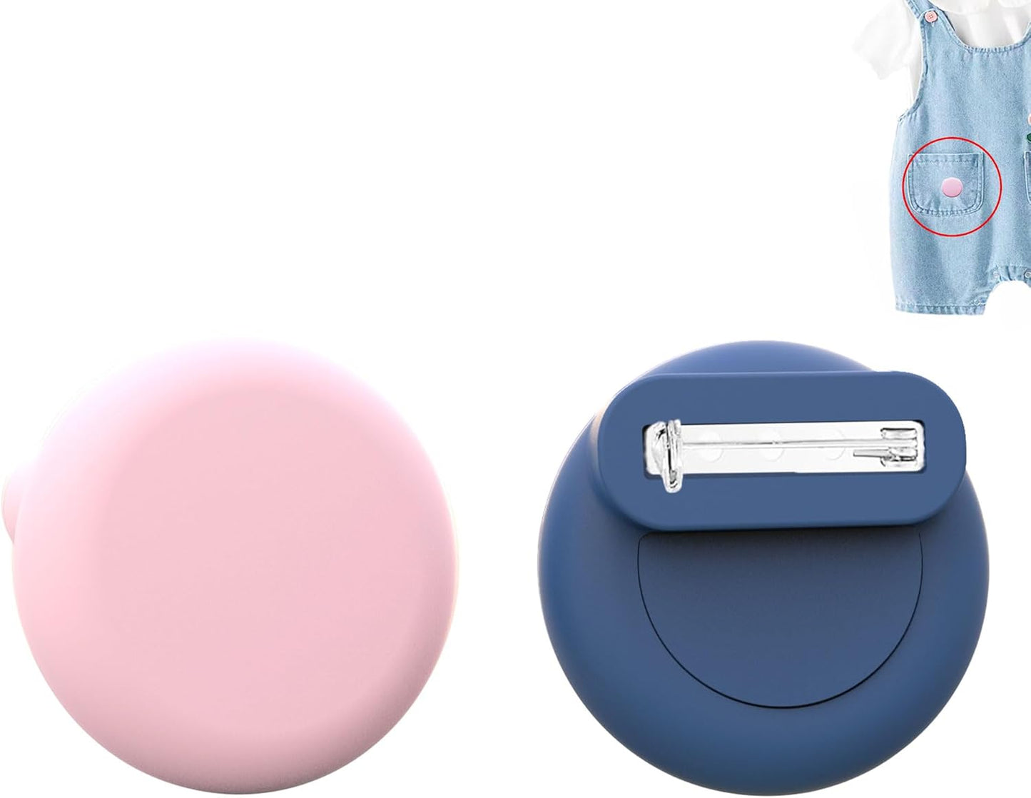 Waterproof AirTag Holder for Kids[Discreet] - 2-Pack Mini Silicone Air Tag Cover with Invisible Pin,GPS Tracker Case for Children, Elderly, Clothes, Backpack, Luggage (Dark Blue,Pink)