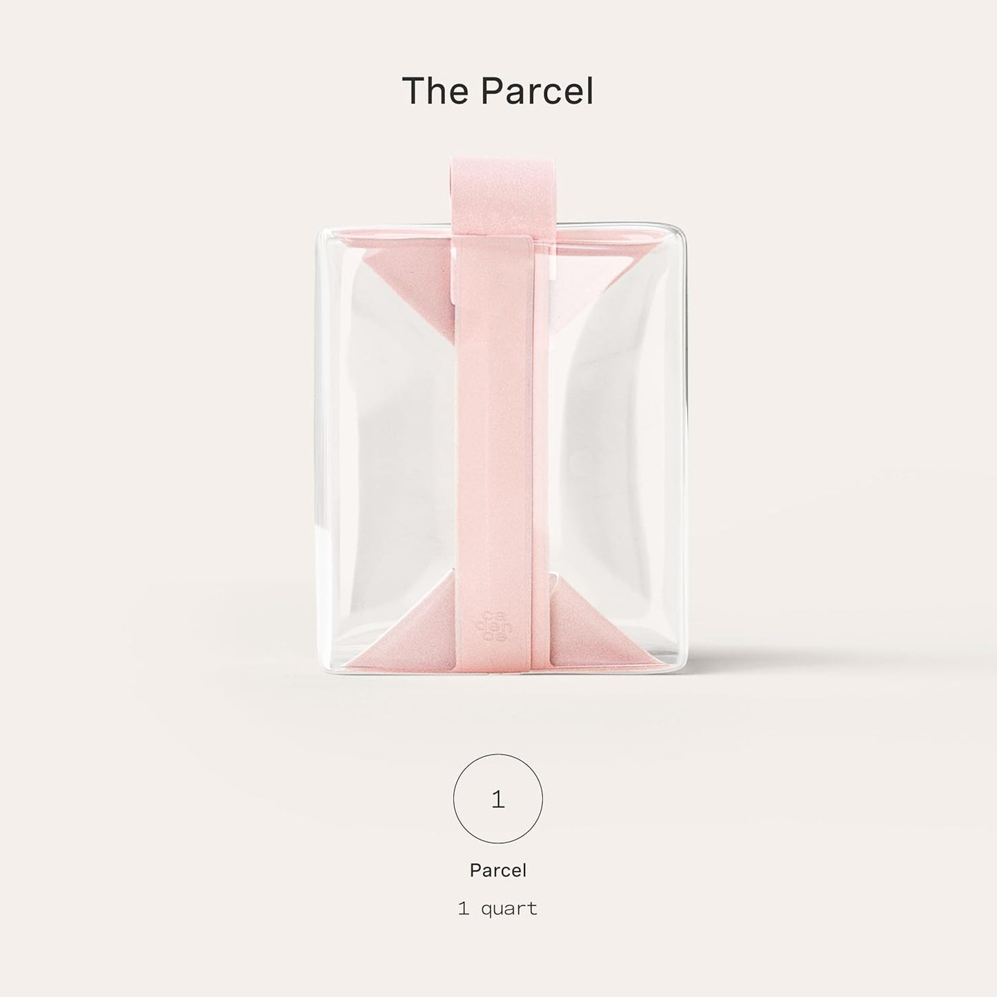 Cadence Parcel - Clear Kit with Magnetic Closure - Durable and Leak-Resistant Travel Toiletry Kit - TSA-Compliant & Modular Design - Hygiene Bag for Travel Essentials - 1 Qt - Rose