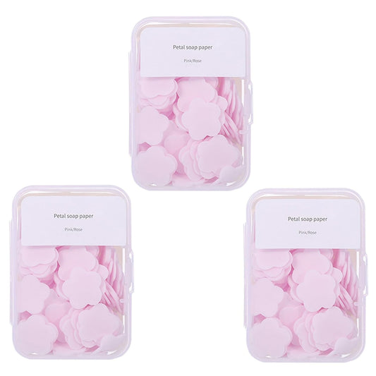 300pcs Portable Hand Washing Soap Sheets, Scented Mini Soap Sheets, Disposable Soluble Soap for Outdoor Travel, Camping, Hiking (Pink)