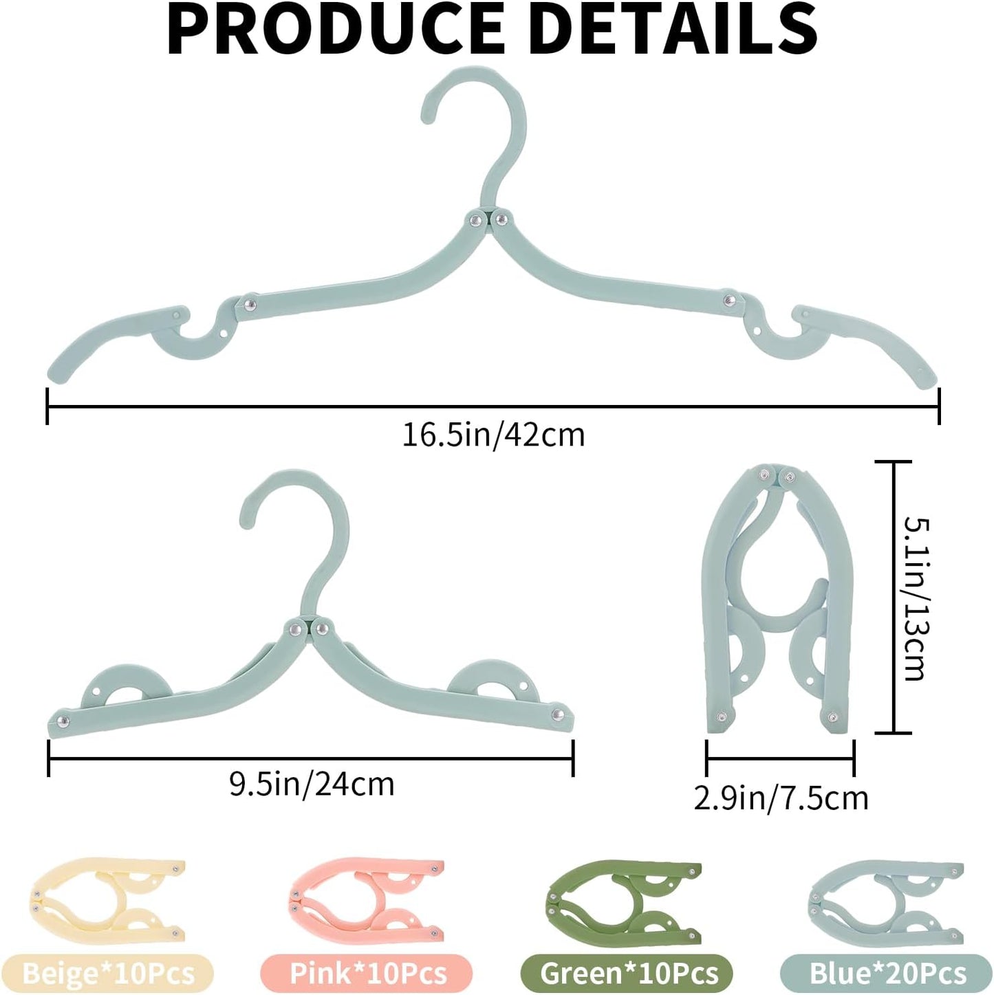 Foldable Travel Hangers,50Pcs Portable Clothes Hangers for Cruise, Suitcases, Closets | Lightweight Plastic Hanger Set for Hotels, Business Trips, Vacation (Pink/Beige/Green/Blue)