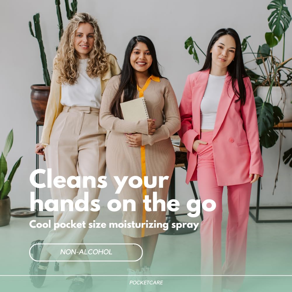 POCKET CARE | 2 Pack Gum scented Hand Cleanser Moisturizing Spray 1 Fl OZ- for Hands | Organic | Travel Size - Travel Accessories | 100% natural