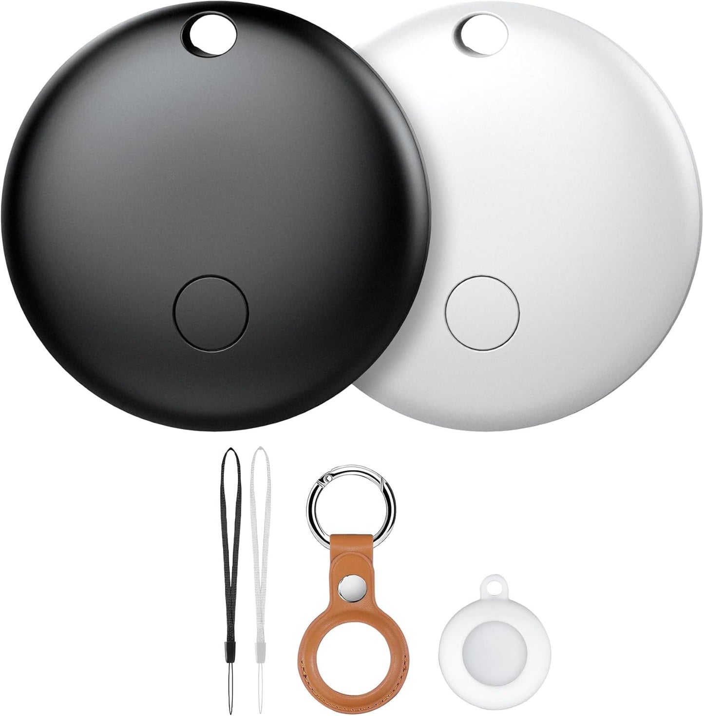 Air Tracker Tag-2 Pack, Pet Trackers, Item Locator Tags Works with Apple Find My | iOS Only | 2 Different Cases | Replaceable Battery | Water-Resistant | Item Finder for Key, Luggage, Backpack, Bike