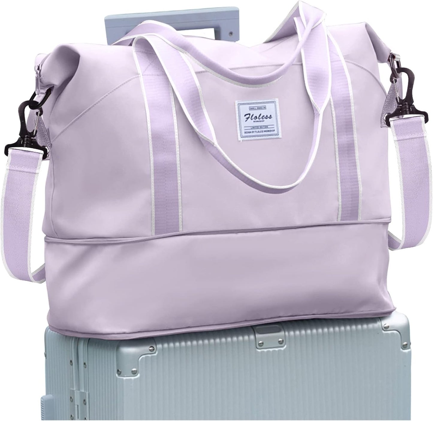 Travel Duffel Bag, Sports Tote Gym Bag, Shoulder Weekender Overnight Bag for Women