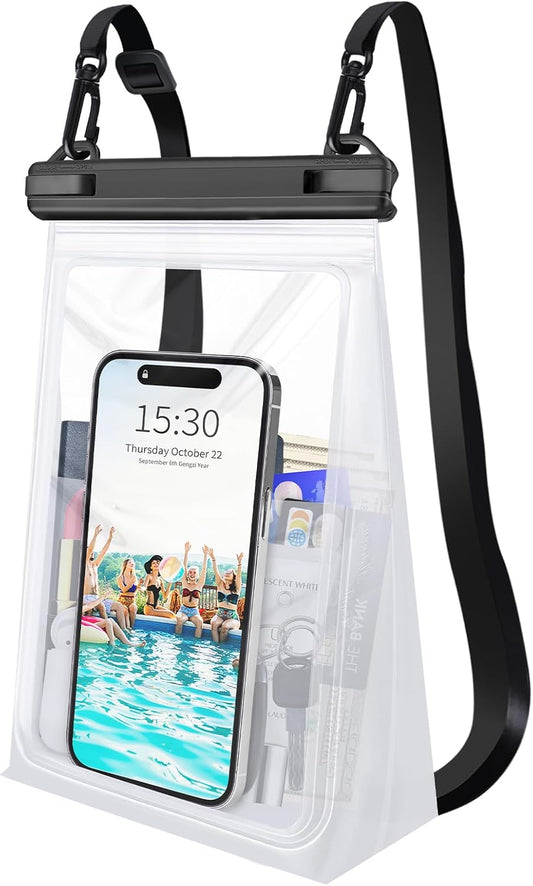 Large Waterproof Phone Pouch Floating, Waterproof Phone Case for iPhone 15 14 Pro Max 13 12 Plus 11 XS XR X Samsung up to 8.5'', IPX8 Water Proof Cell Phone Dry Bag for Beach Swimming Kayaking
