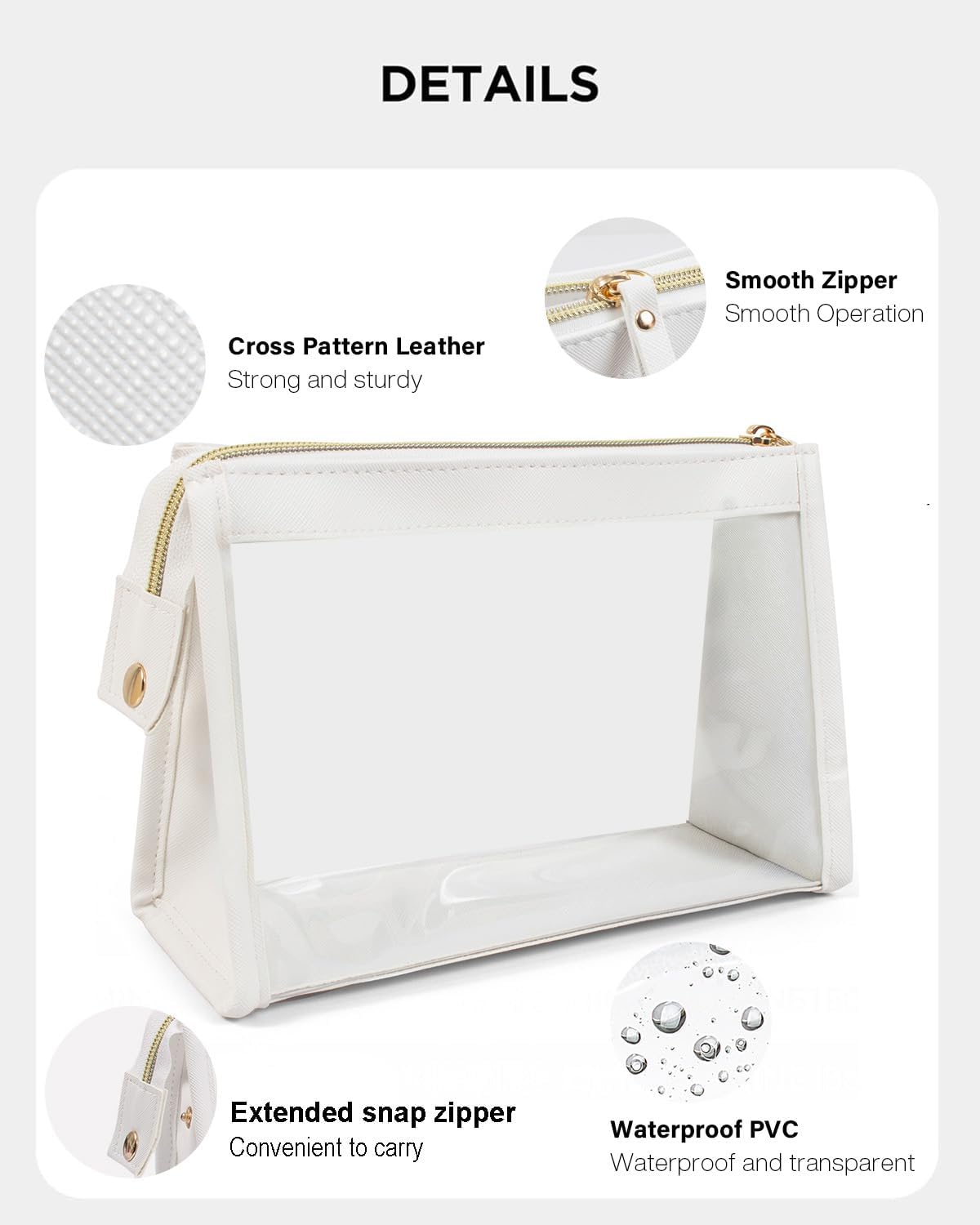 2 Pack Clear Makeup Bag Set Travel Cosmetic Case TSA Approved Toiletry Bag with Zipper Small Make Up Bags for Women Cute Waterproof Carry-on Travel Organizer Car Organizer Bag