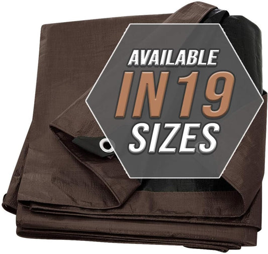 Large Waterproof Tarp - Heavy Duty 10 Mil Thick Poly Tarpaulin Ideal for Canopy Tents, Boats, RV or Pool Covers - Multipurpose Protective Tarps with Grommets for Indoor, Outdoor Use | 16' x 20' 2 Pack