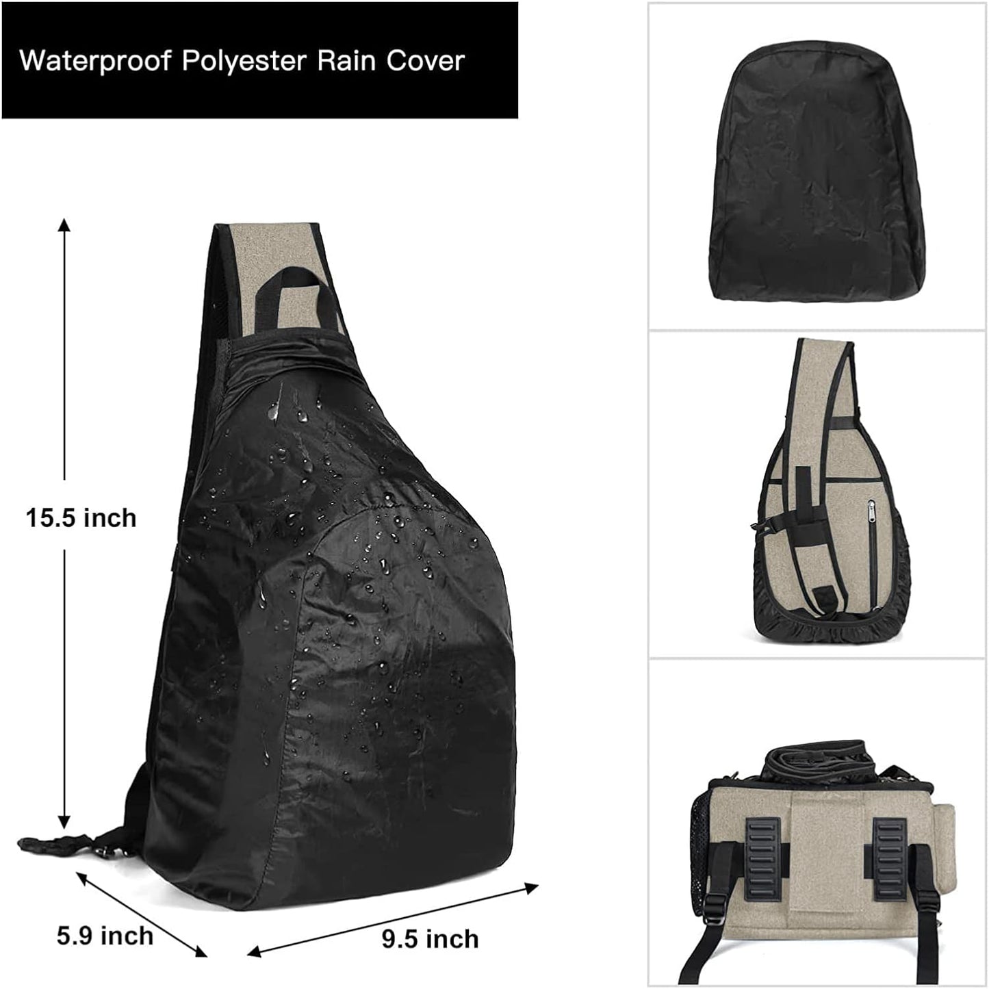 MOSISO Camera Bag Sling Backpack, DSLR/SLR/Mirrorless Full Open Camera Case with Tripod Holder&Rain Cover&Modular Insert, Photography Backpack Compatible with Canon/Nikon/Sony/Fuji, Khaki