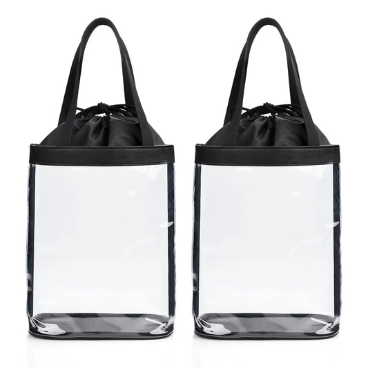 Clear Makeup Bags, TSA Approved Toiletry Bag for Traveling, Clear Travel Bag for Toiletries, Waterproof Transparent Cosmetics Bag Organizer for Women Men, Carry on Airport Airline Compliant Bag (2PCS)