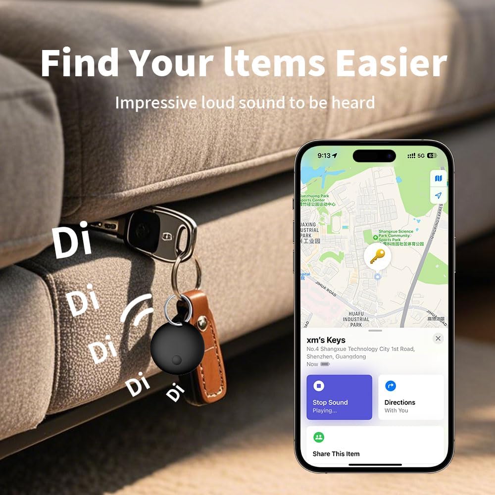 4 Pack Air Tracker Tags Work with Apple Find My, Apple MFi Certified Smart Bluetooth Tracking Tags Key Finder Item Locator, Waterproof Worldwide Tracker for Pets Wallet Backpack Luggage
