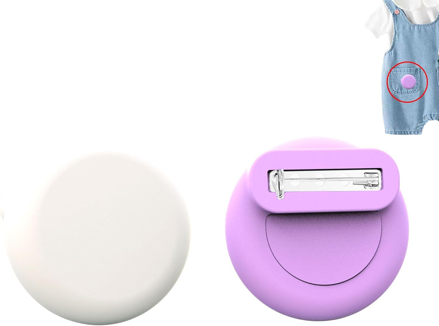 Waterproof AirTag Holder for Kids[Discreet] - 2-Pack Mini Silicone Air Tag Cover with Invisible Pin,GPS Tracker Case for Children, Elderly, Clothes, Backpack, Luggage (White, Purple)