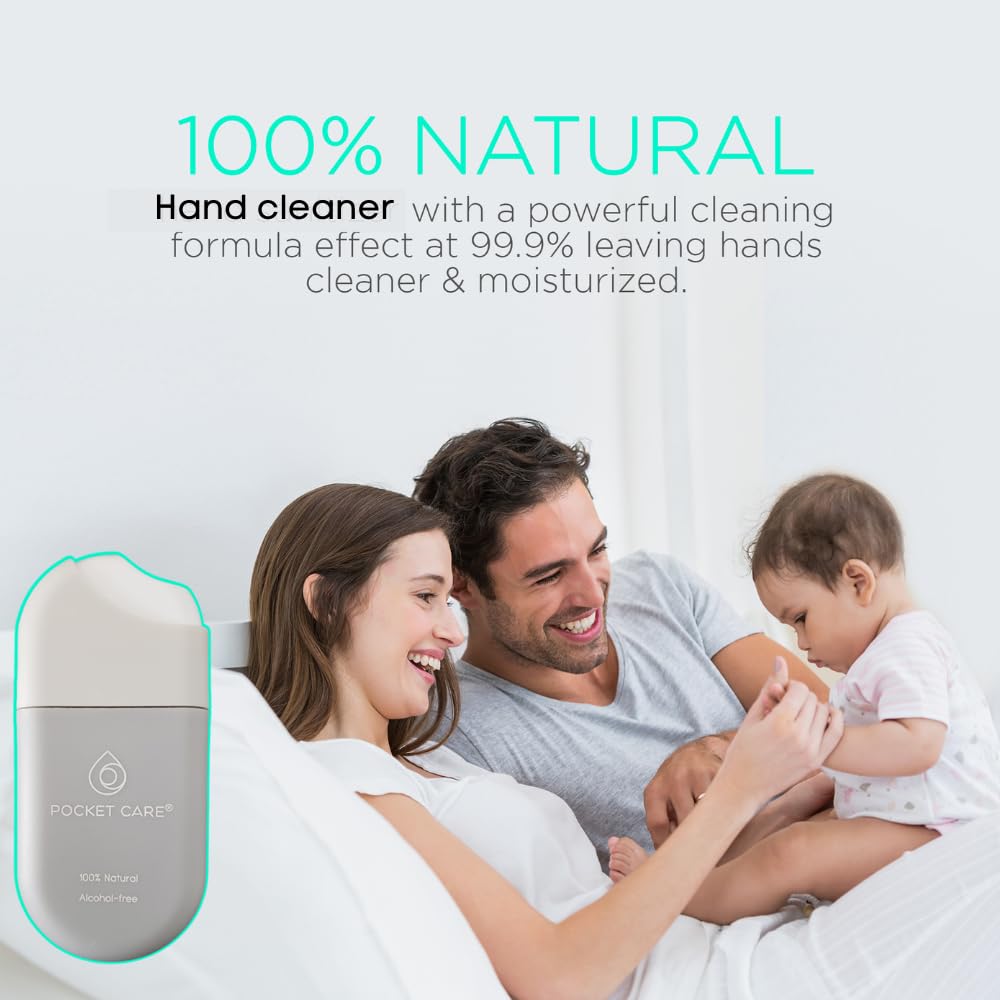 POCKET CARE | 3 Pack Organic Moisturizing Hydratating Eliotrope Hand sanitizer Spray 15 ml | Travel Size Accessories | 100% natural power mist