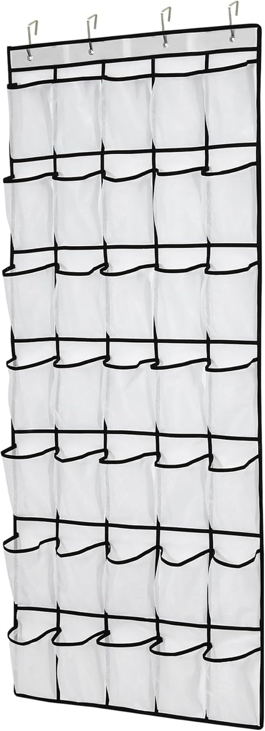 35Large Pockets Over The Door Shoe Organizer, Mesh Pockets Shoe Holder Rack, Capacity Shoe Hanging Storage，door shoe rack With 4 Metal Hook.