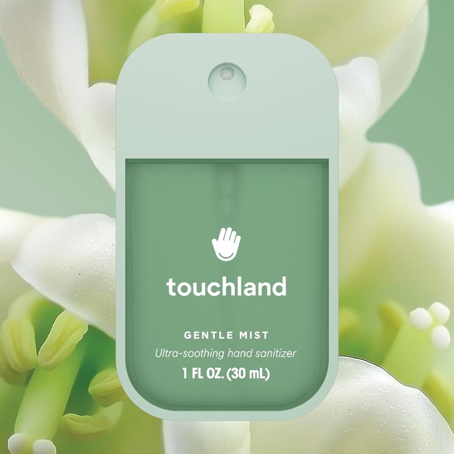 Touchland Gentle Mist Ultra-Soothing Hand Sanitizer Spray, Lily Of The Valley scented, 1FL. OZ. Travel Size