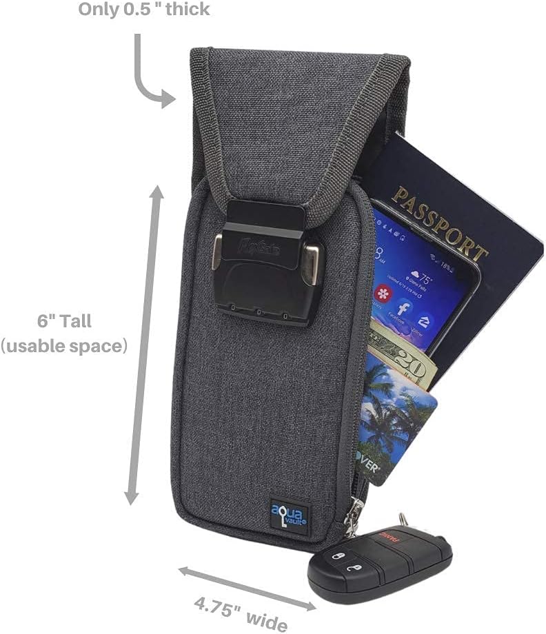 Aquavault | Flex Safe | Beach Chair Vault | Anti theft combination lock | 3 Digit Programmable lock | Water resistant, Slash Resistant and RFID Blocking (Grey)