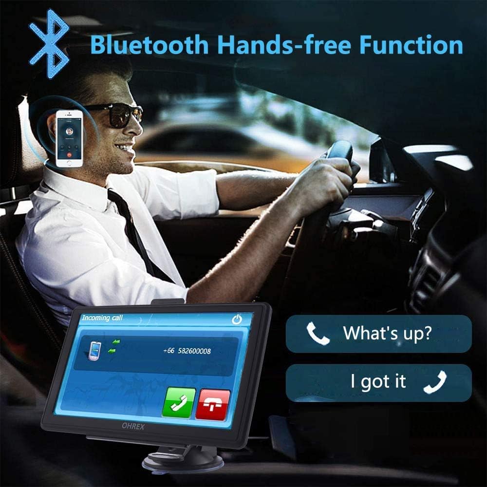 OHREX N800 GPS Navigator for Car with Bluetooth, 7” Truck GPS Commercial Drivers, 2025 Maps (Free Lifetime Updates), Semi Trucker GPS Navigation Systems, Custom Truck Routing