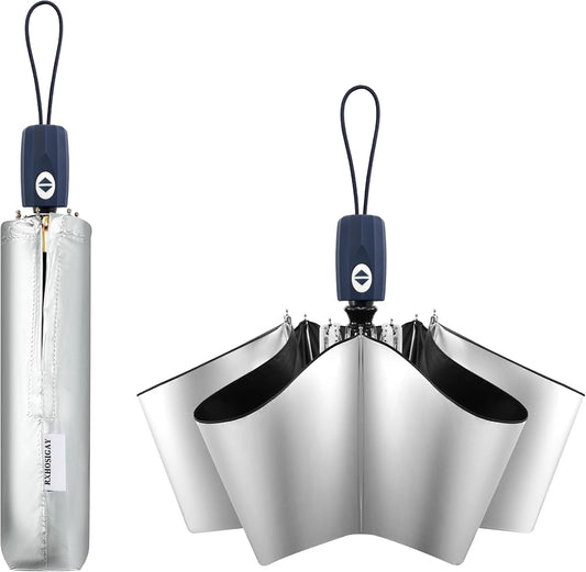 Color Coated Sun Umbrella UV Protection Compact Folding Windproof Parasols Travel Auto Open Close Shade Blocking UV