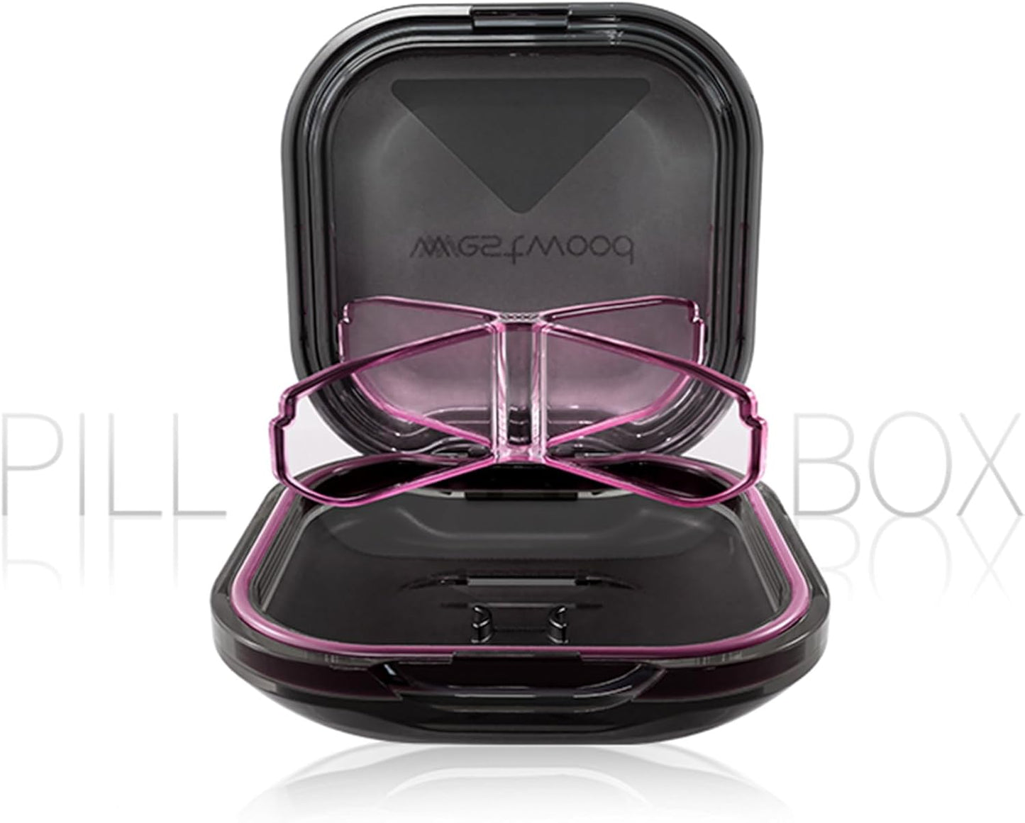 1 Pack Small Purple Pill Organizer, 4 Compartments, Compact Stylish Cute Travel Camping Pill Box Daily Medicine Pill Case, Portable and Moistureproof to Store Vitamins, Medication and Supplements