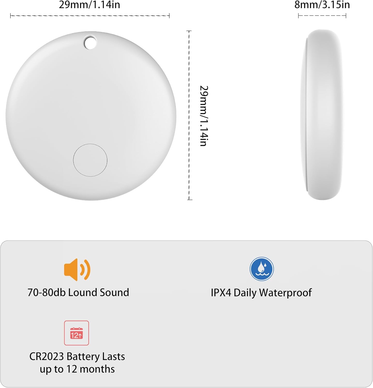 Air Tracker Tags-4 Pack Tracker Tag Work with Apple Find My (iOS 14.6 Above Only) Smart Tag Item Finders for Key, Luggage, Backpack，etc. (White, 4 Pack)