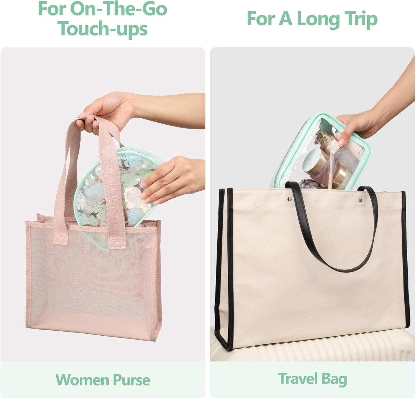 PACKISM TSA Approved Toiletry Bag - Upgrade Color-Edged Clear Makeup Bags, Clear Toiletry Bags For Traveling Fits Various Storage Needs