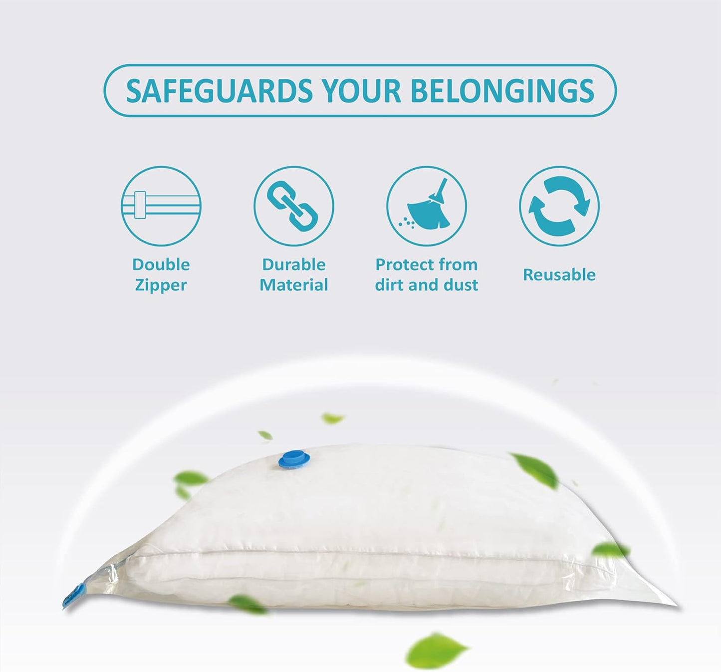 Vacuum Storage Bags, 10 Jumbo Space Saver Bags with Pump, Space Bags, Vacuum Sealer Bags for Clothes, Comforters, Blankets, Bedding